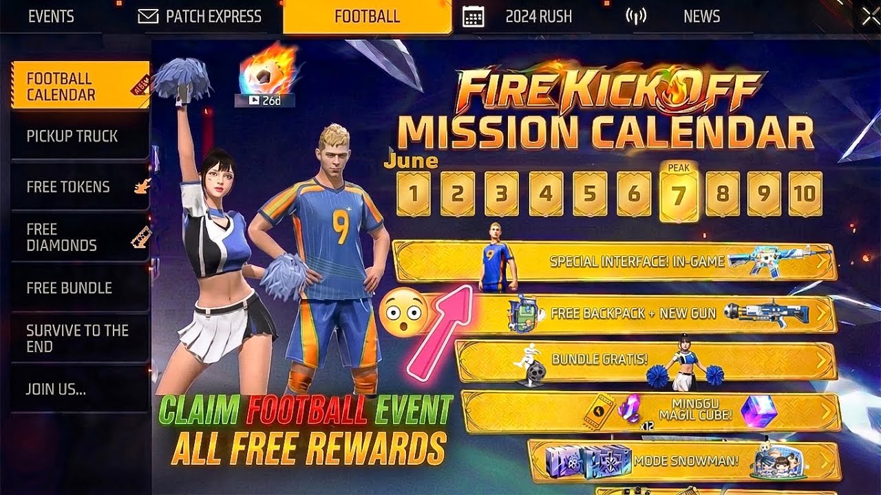 Football Event All Free Rewards + New Gun 😘 OB54 Update | Free Fire Esports | Free Fire New Event