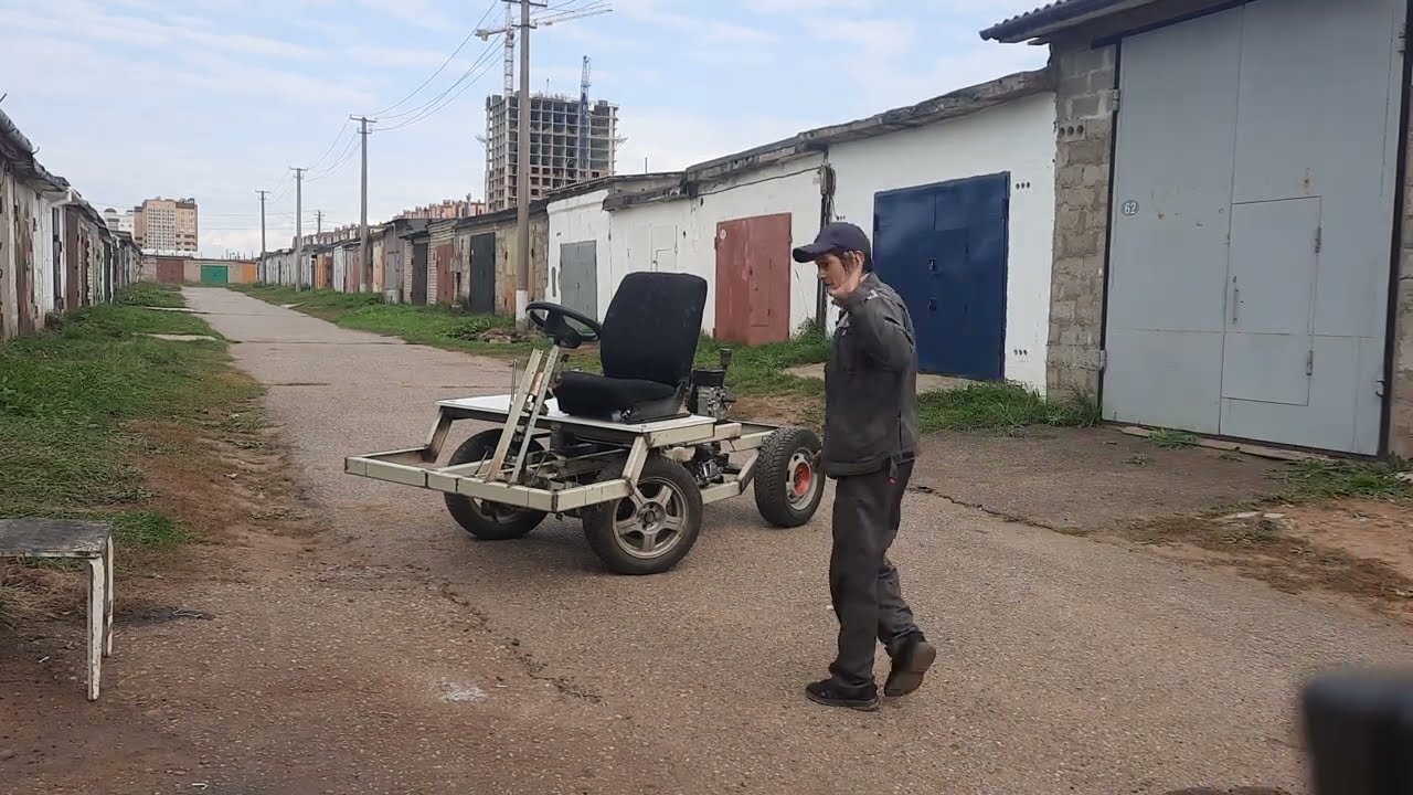 Первый выезд самодельного мини грузовика.