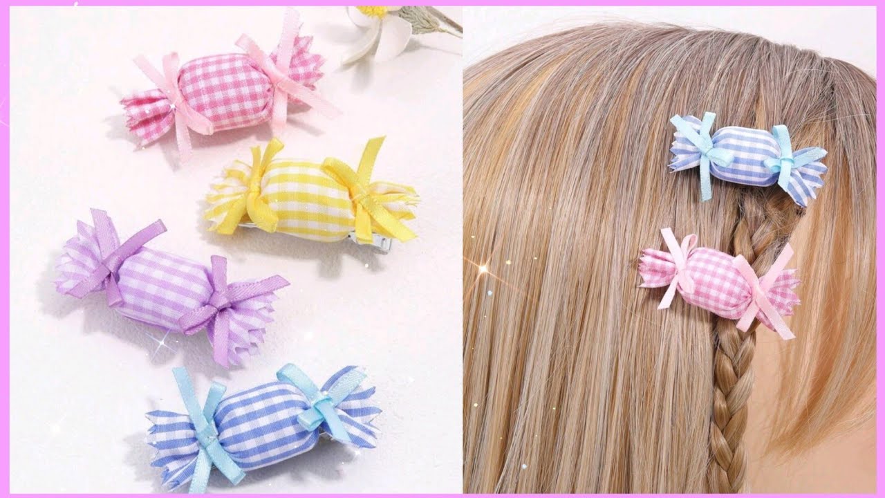 ✨️DIY Fabric Candy Hair Bow/Cómo hacer Dulces de Tela para el Cabello