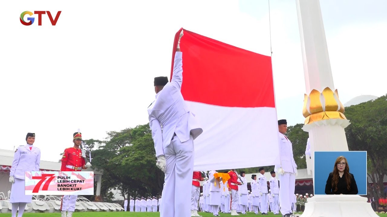 Detik-detik Pengibaran Bendera Merah Putih di Istana Negara Indonesia #BuletiniNewsSiang 17/08