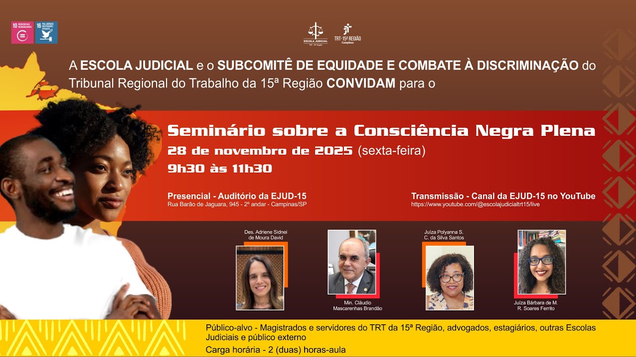 28/11/25 - 9h30 |  Seminário sobre a Consciência Negra Plena