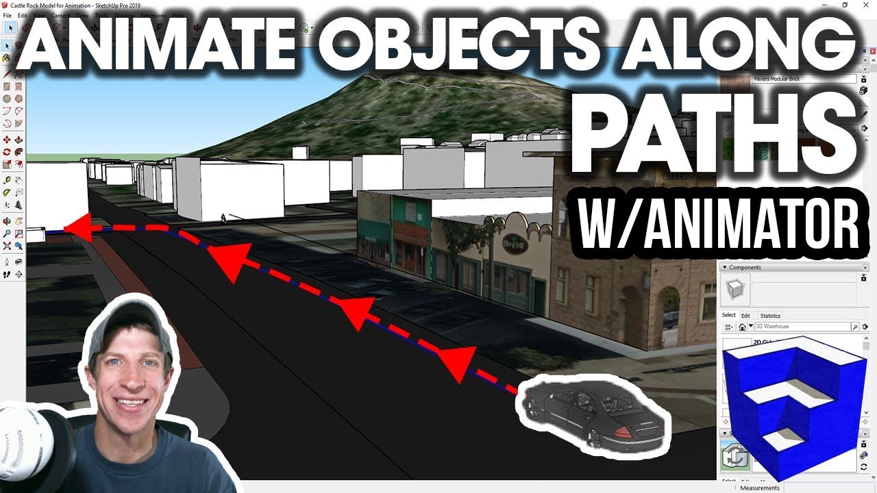 Animating Object Movement Along a Path in SketchUp WITH ANIMATOR