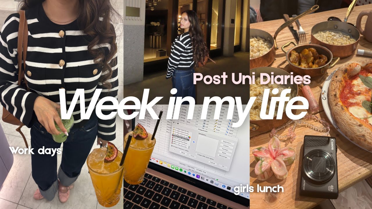 Week in my life🎀🥝| post uni diaries, girly lunch, work days + productivity girly London diaries 2025