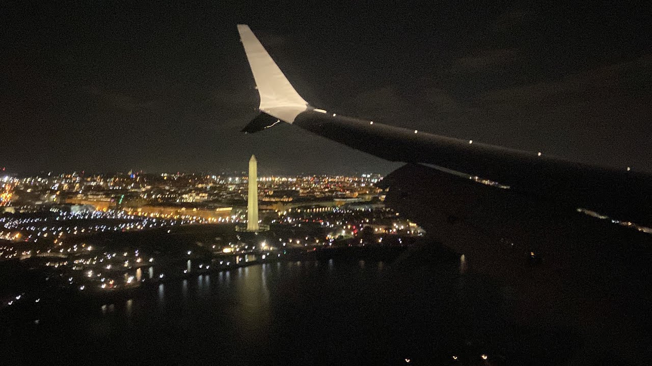 Beautiful Landing at Washington DCA - American Airlines Boeing 737 MAX 8