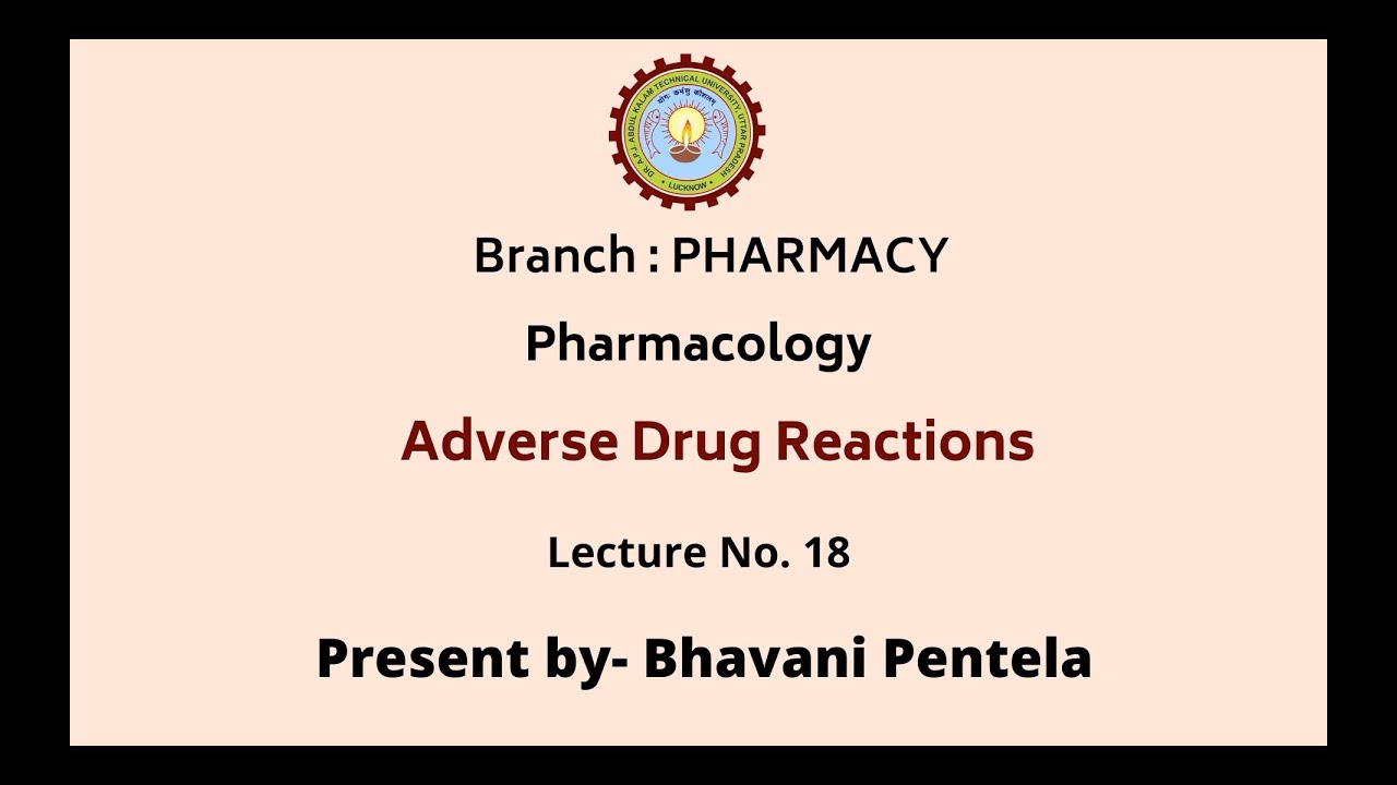 Pharmacology-I | Adverse Drug Reactions | AKTU Digital Education