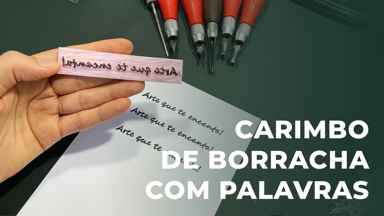 Como fazer CARIMBO de borracha com PALAVRAS