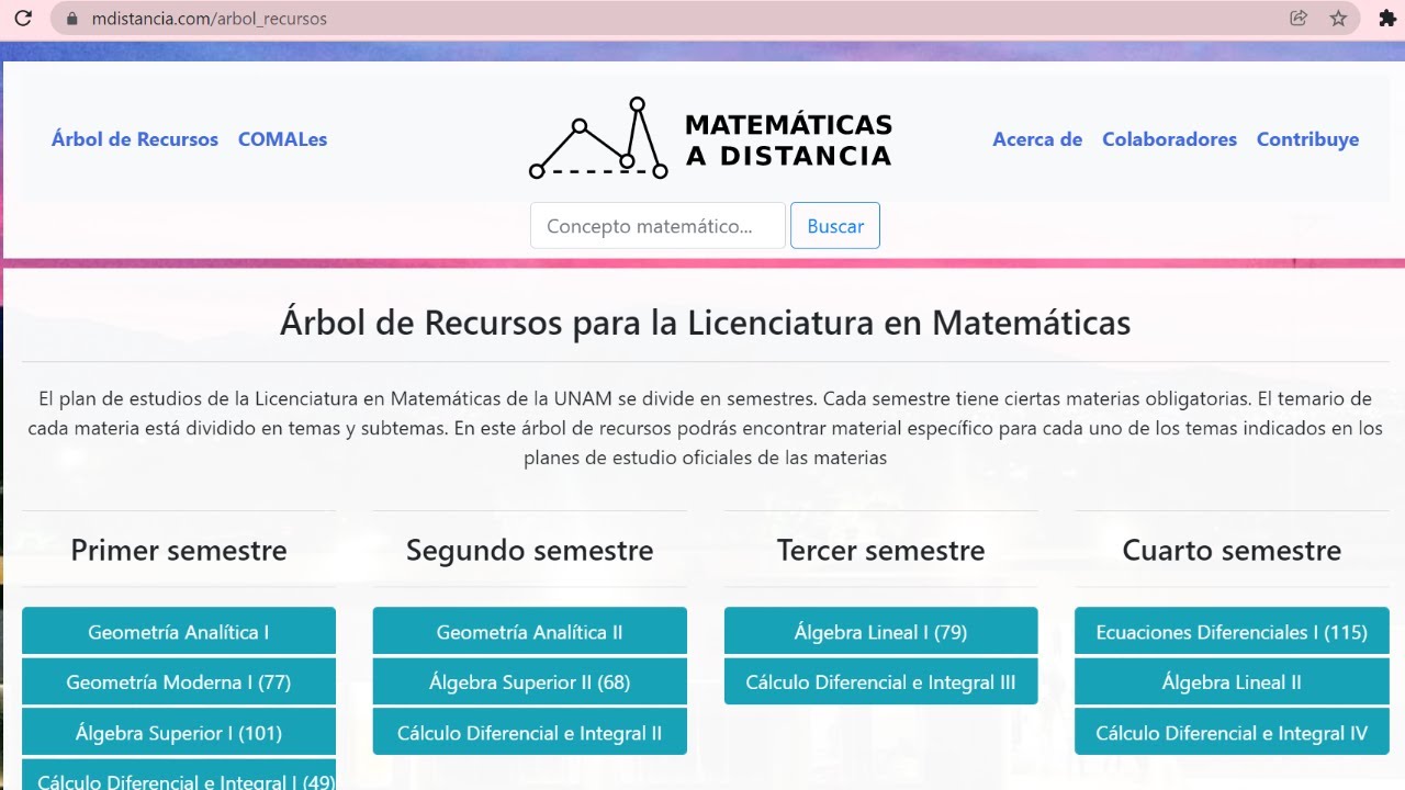 Presentando Matem&aacute;ticas a Distancia