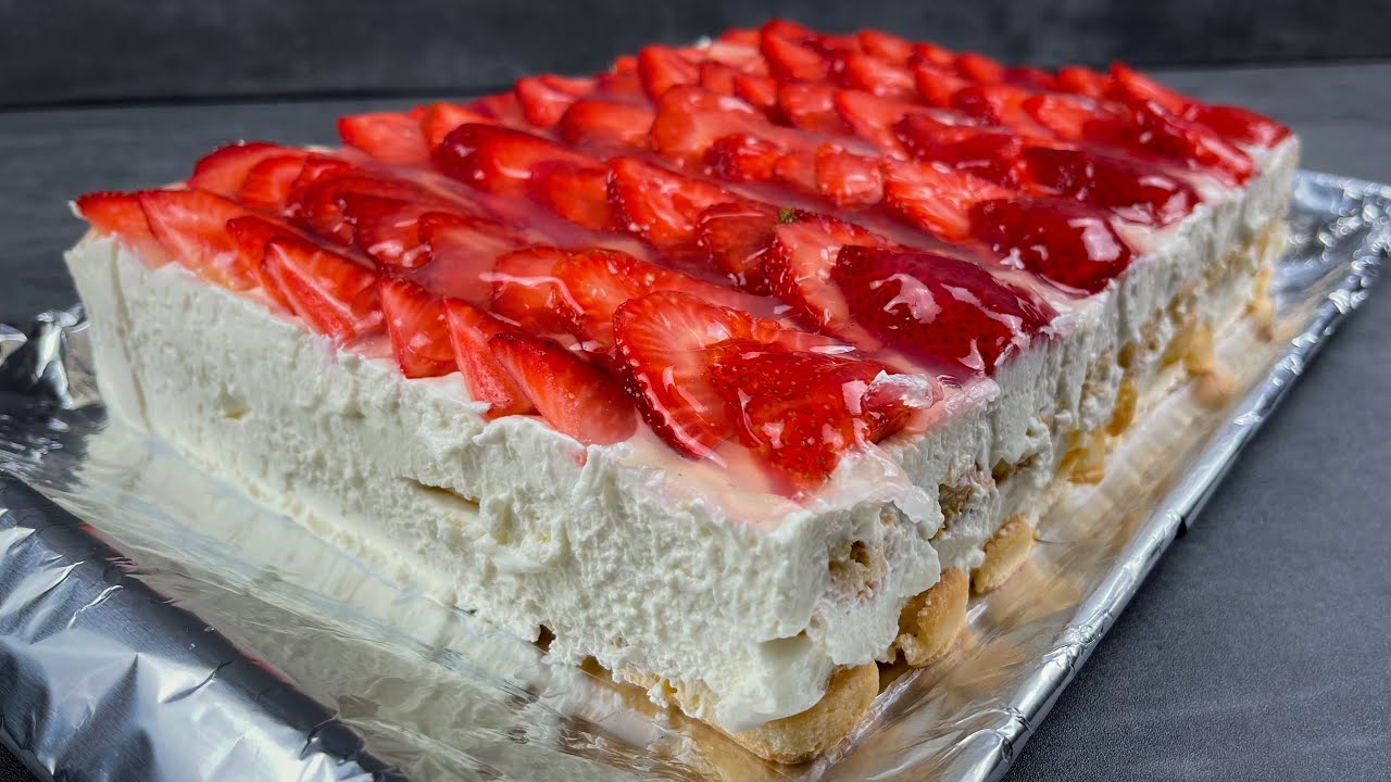 Erdbeer-Kuchen ohne Backen | super frisch und cremig