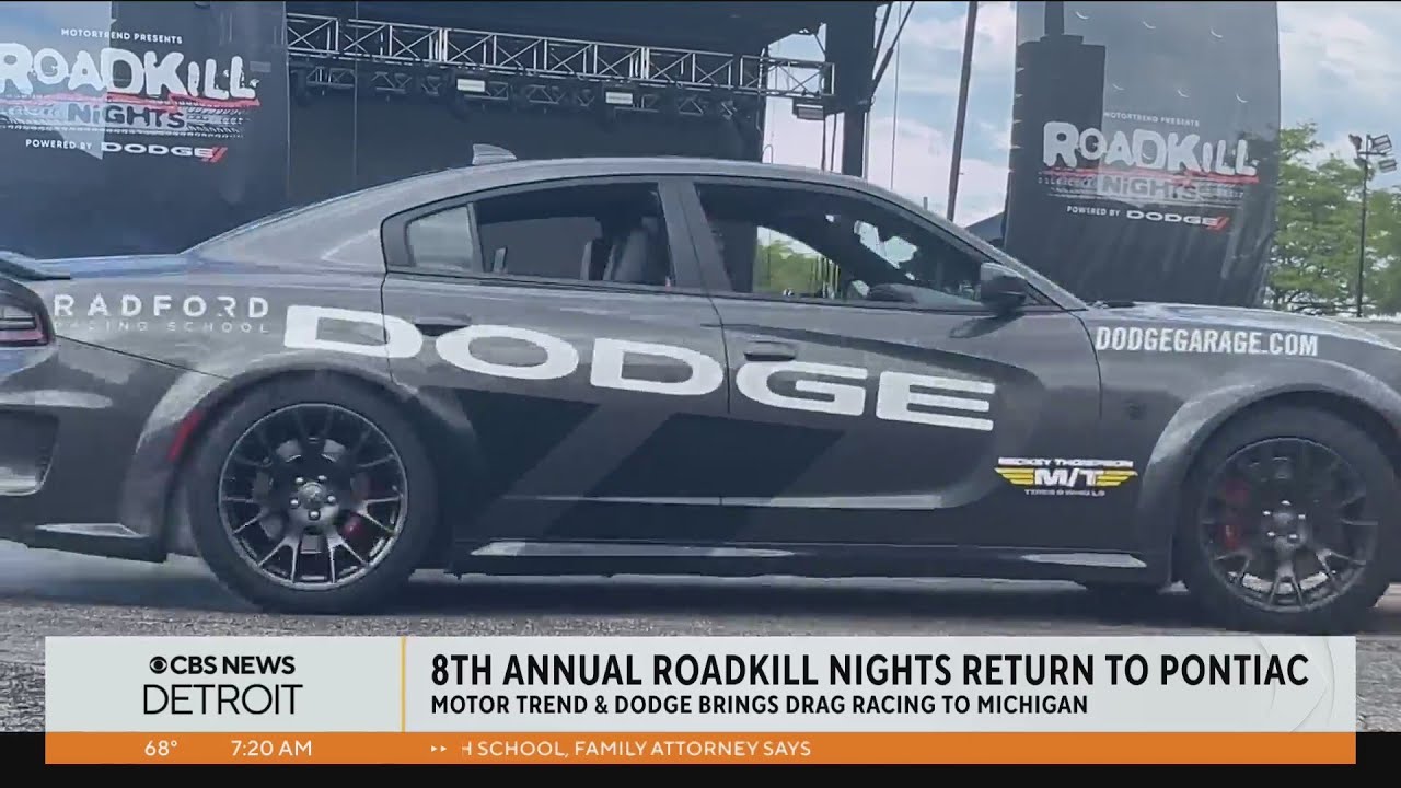 Adrenaline-fueled excitement at annual Roadkill Nights drag racing event in Pontiac