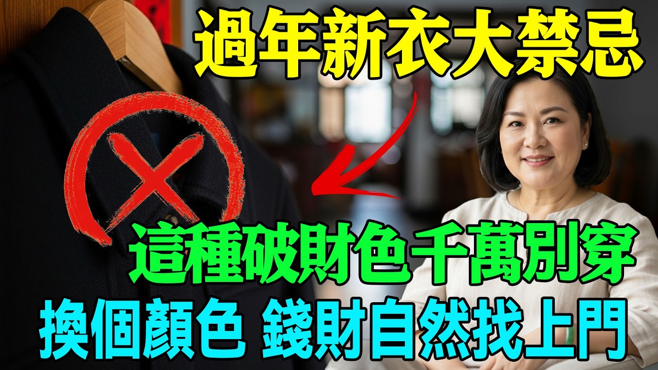 過年穿新衣，這2種顏色千萬別穿！尤其是第1種，穿了「犯太歲」！2026馬年只有穿這3種顏色，才能把錢穿在身上！#2026運勢 #過年穿搭 #風水 #招財