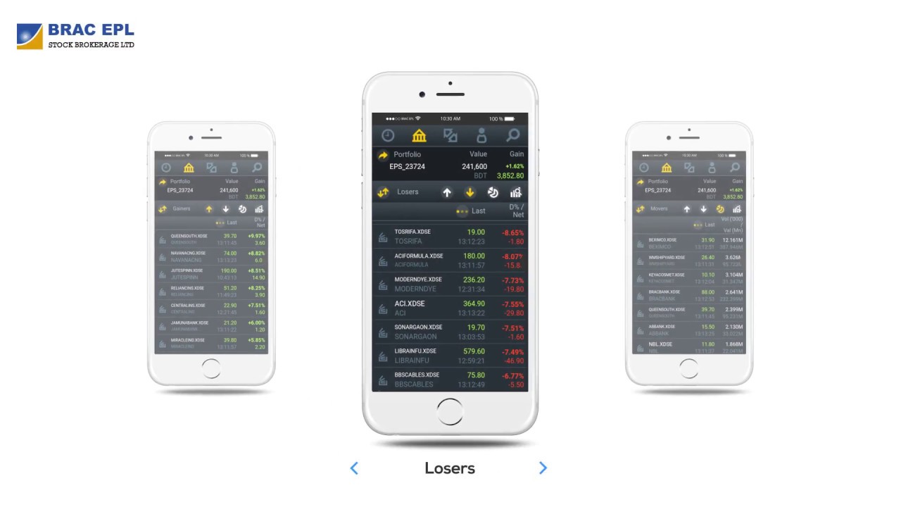 DSE Mobile App Animation work for BRAC EPL Stock Brokerage Ltd.