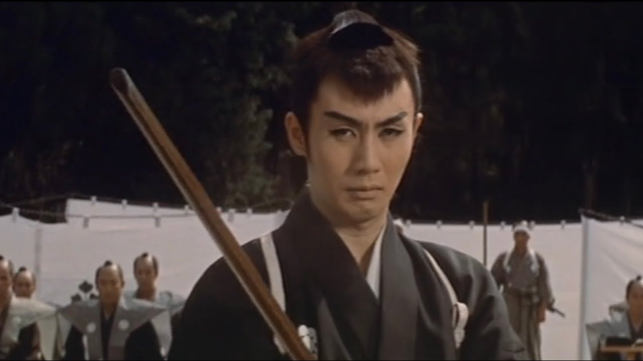 市川雷蔵　『大菩薩峠』第一部(1960)：ダイジェスト①/  机竜之助｢青眼音無の構え」