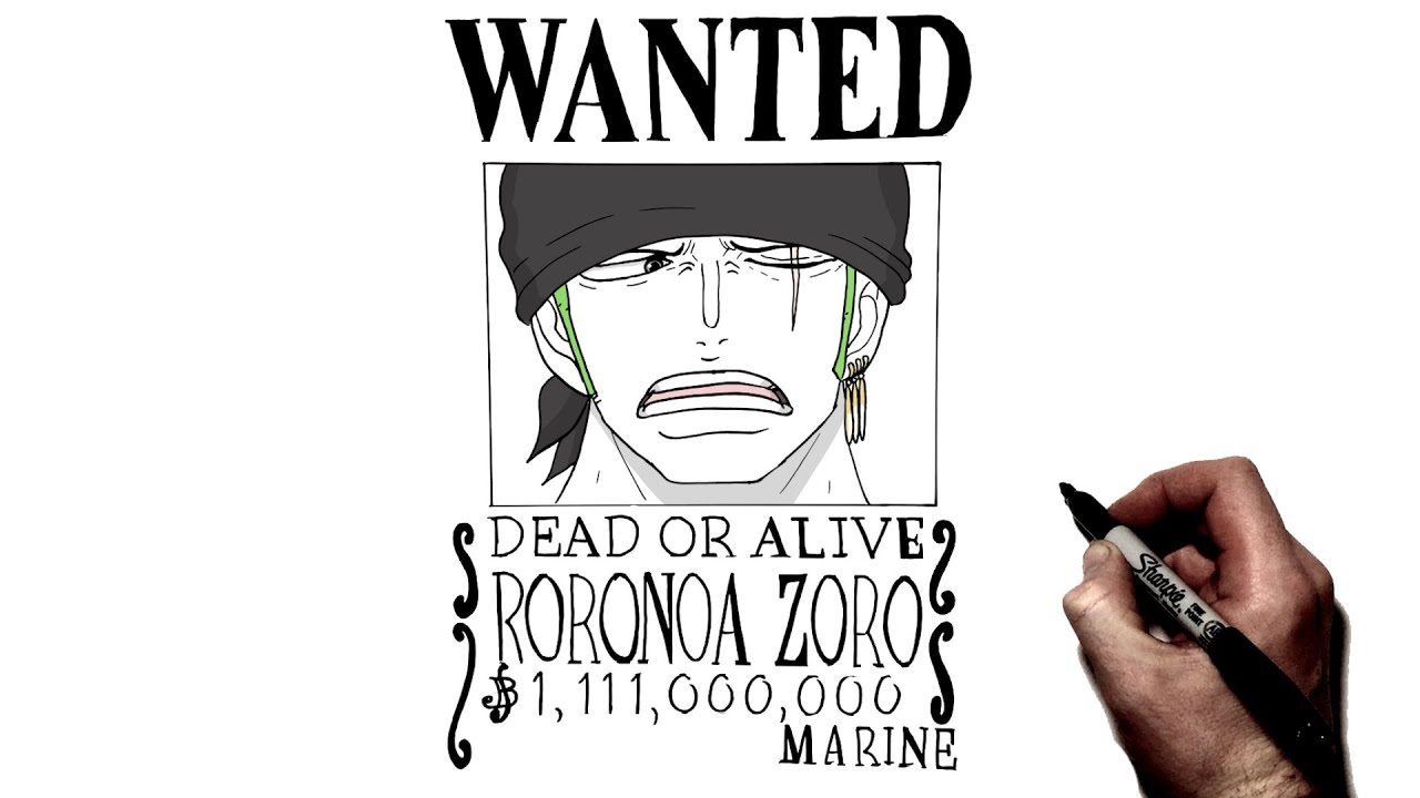 How To Draw Zoro Wanted Poster | Step By Step | One Piece