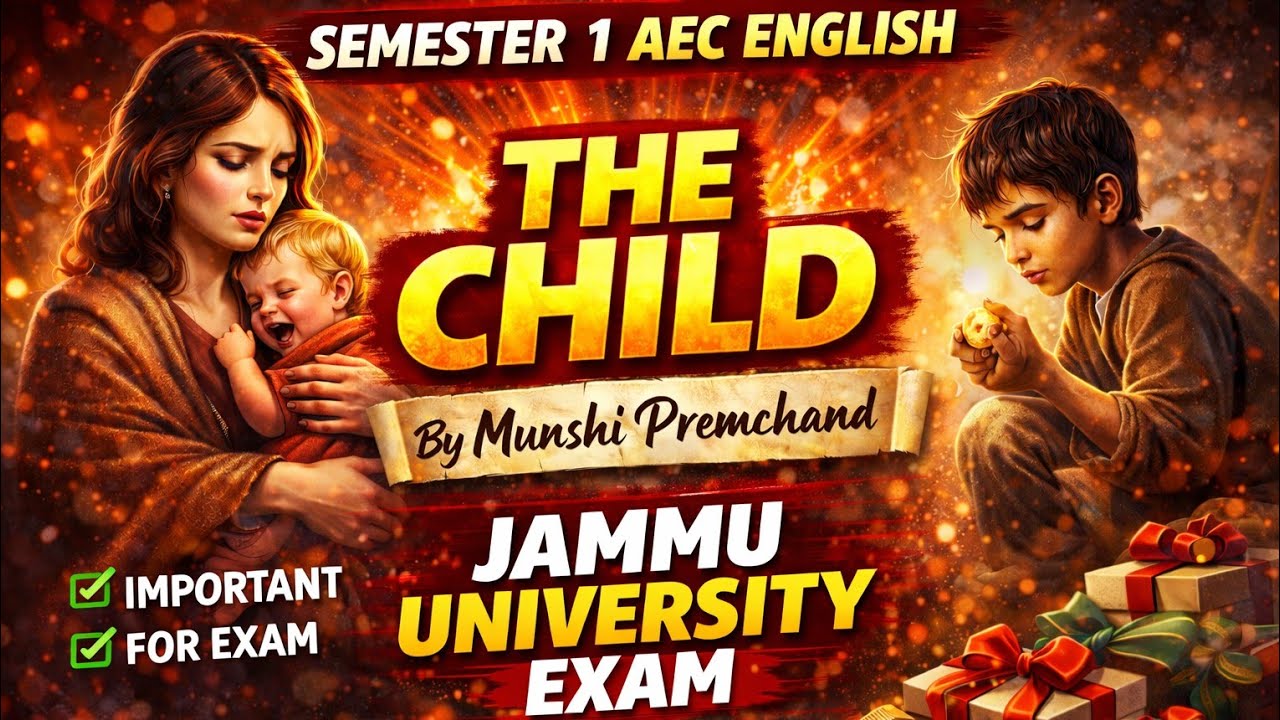  “The Child” – Munshi Premchand | Jammu University | Exam Focus ✅