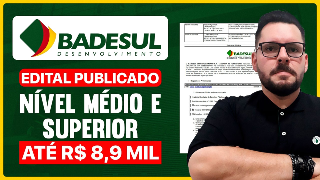 CONCURSO BADESUL 2026 | Análise completa do edital!🚨