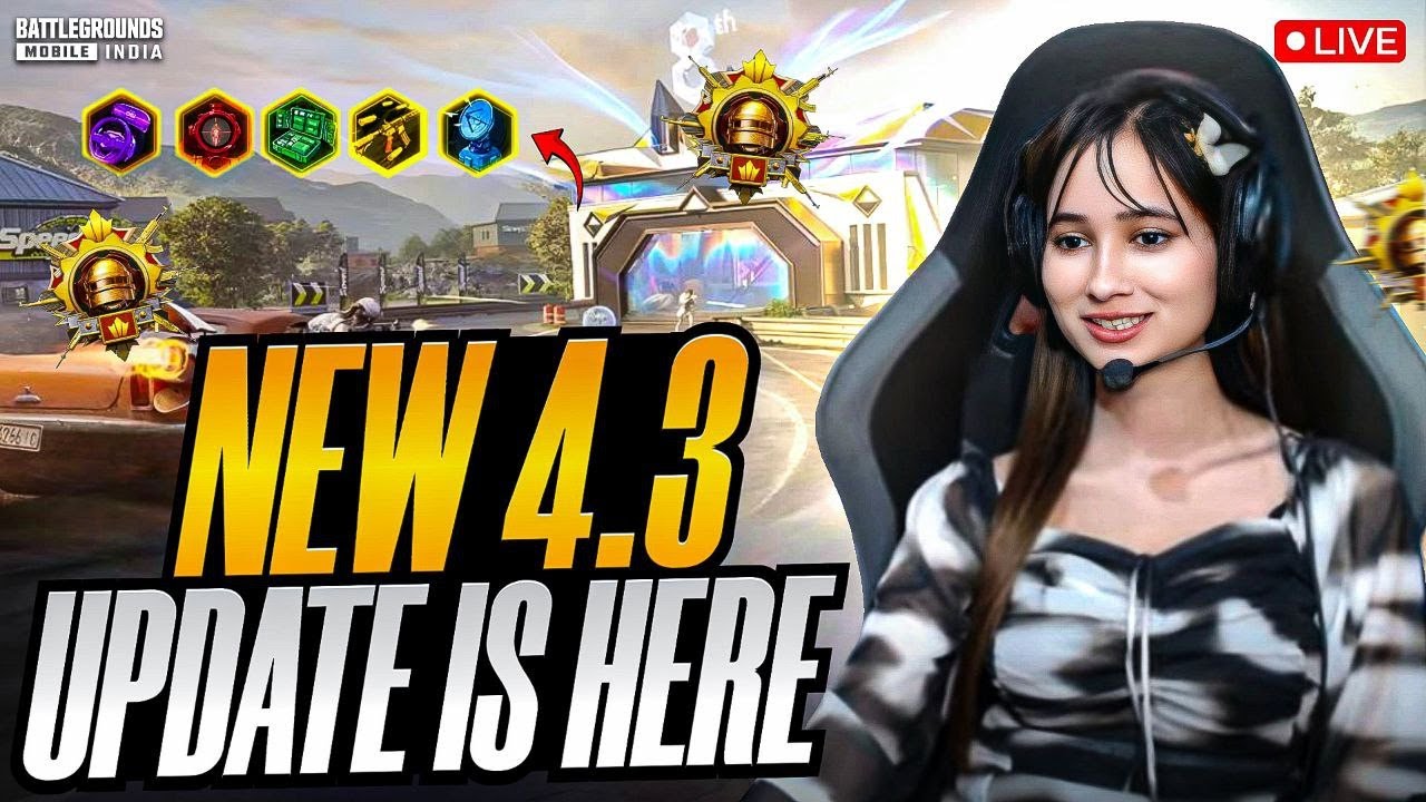BGMI NEW UPDATE IS HERE😍PLAYING BGMI 4.3 UPDATE LIVE🥳 |#bgmilive #girlgamer #pubgmobile