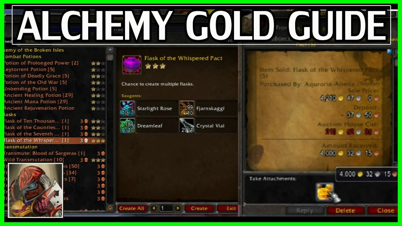 Legion Alchemy Gold Guide - Make Gold Flipping Flasks[RNG Heavy] - WoW Legion