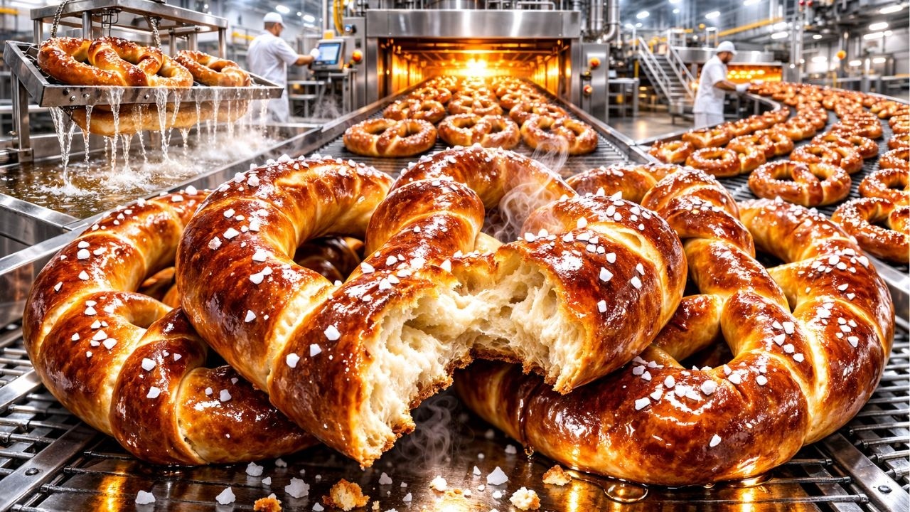 How Pretzel Factories Make That Brown Crispy Crust (Millions a Day)