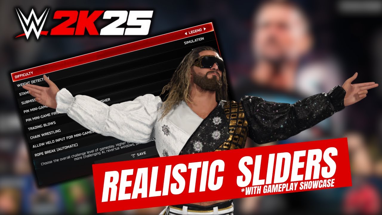 WWE2K25 BEST Sliders for 5-Star Matches in ALL Game Modes!!