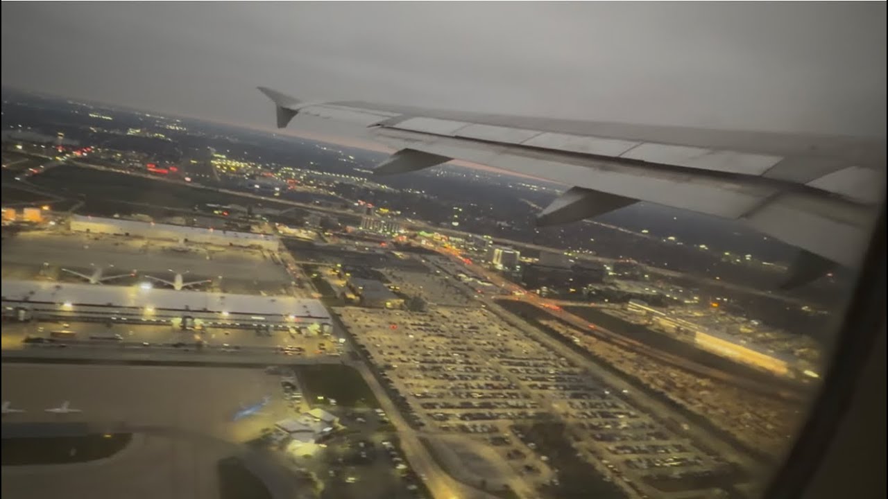 American Airlines Airbus a319 early morning takeoff and taxi Chicago O'Hare (ORD) to New York (LGA)