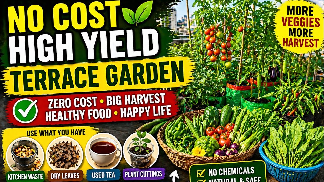 செலவில்லா மாடித்தோட்டம் 🌱💕🥰/zero budget terrace garden🦋🍃_using kitchen waste and rice water🍀