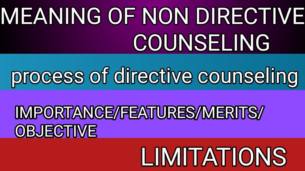 Meaning of non directive counseling..Process.. Importance/features/merit/objective.. limitations