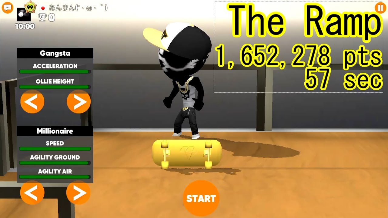 Stickman Skate Battle - 1.5 million score at The Ramp