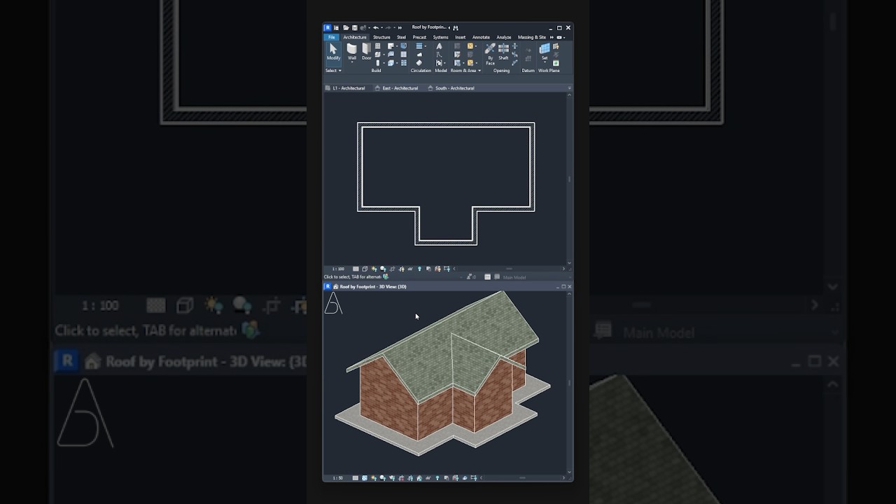 Простое моделирование крыши &mdash; Revit Architecture #revit #architecture