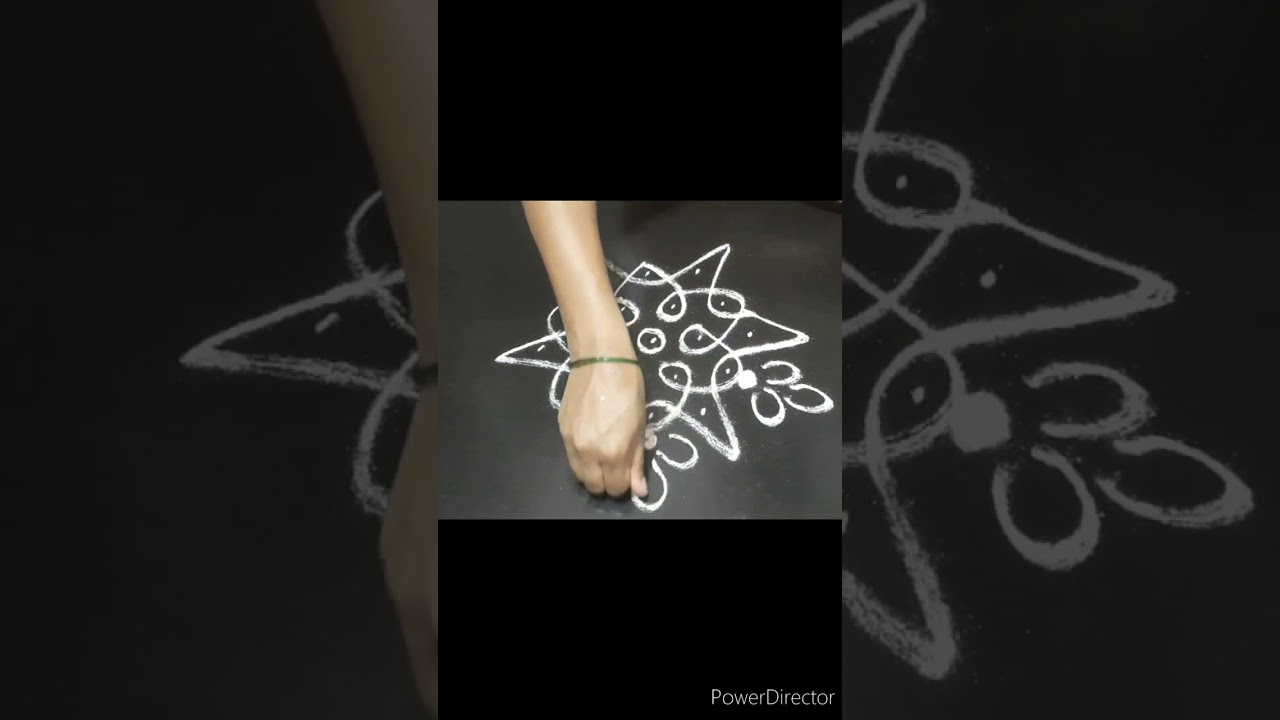 #5&times;3 dotted rangoli #Simple rangoli #indianart #muggulu #freehand #kolam