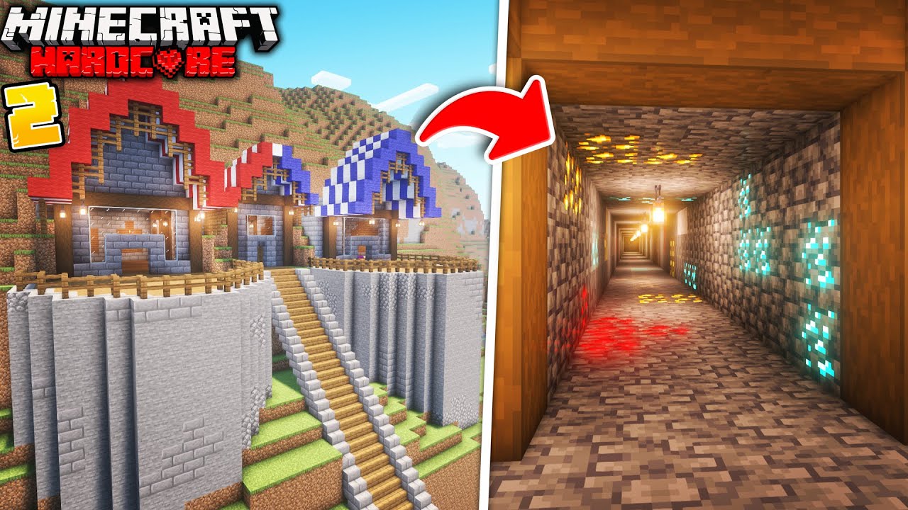 I Built a GIANT Mineshaft in Hardcore Minecraft!