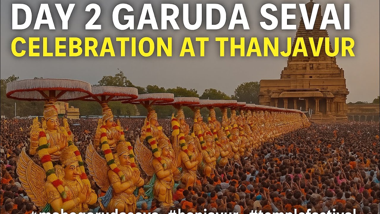 Day 2 Glimpse தஞ்சாவூரில் உலகின் மிகப்பெரிய 25 கருட சேவை தரிசனம் 2025 - #kanchigauravani