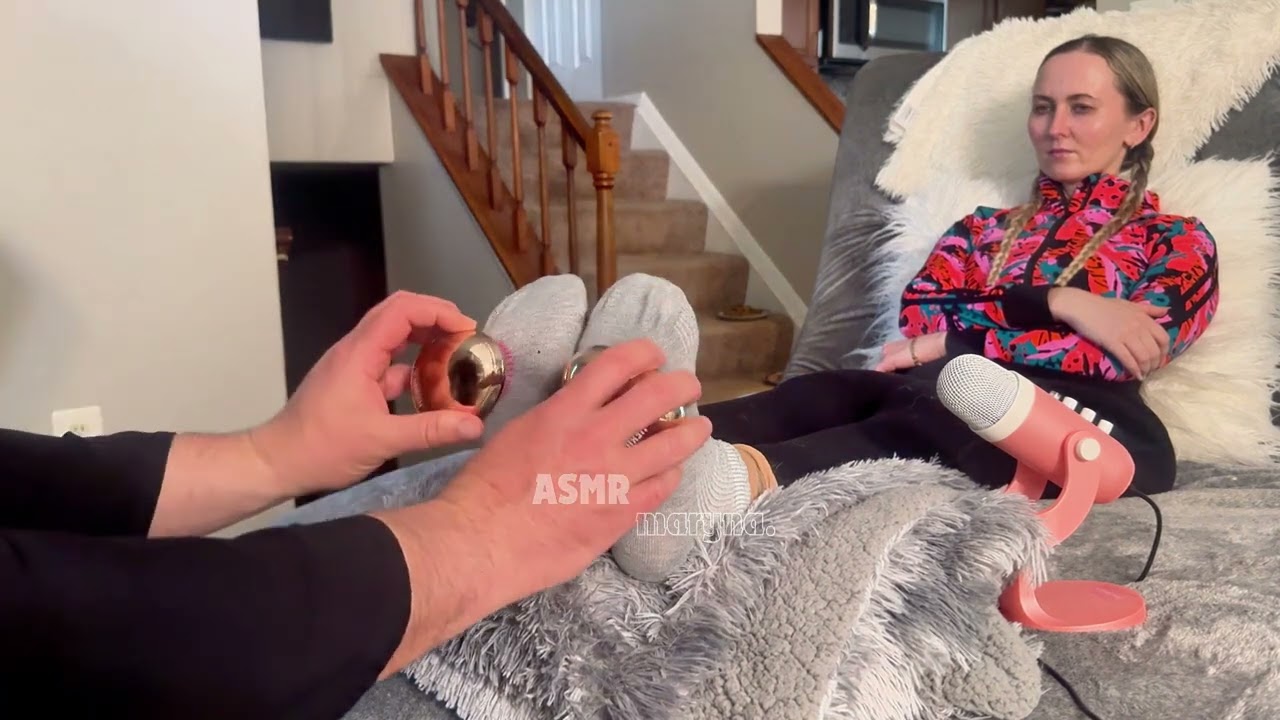 ASMR Foot Scratch in Nylons, Socks and ASMR Tools!