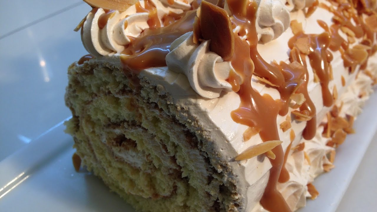 حلوى لاكريم رولي لذيذة /سهلة و سريعة جدافي متناول الجميع/  جنواز بدون تكسير/      Bûche au caramel