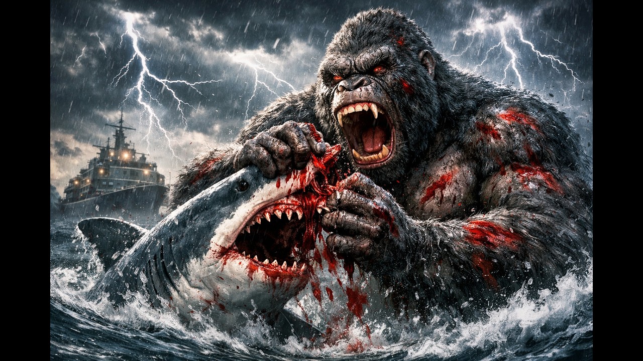 Millions of Sharks Attack Kong | Kong Saves Baby in a Violent Storm