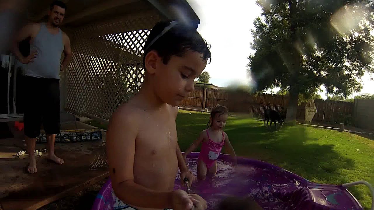 Summer fun in the baby pool with the GoPro Part 1