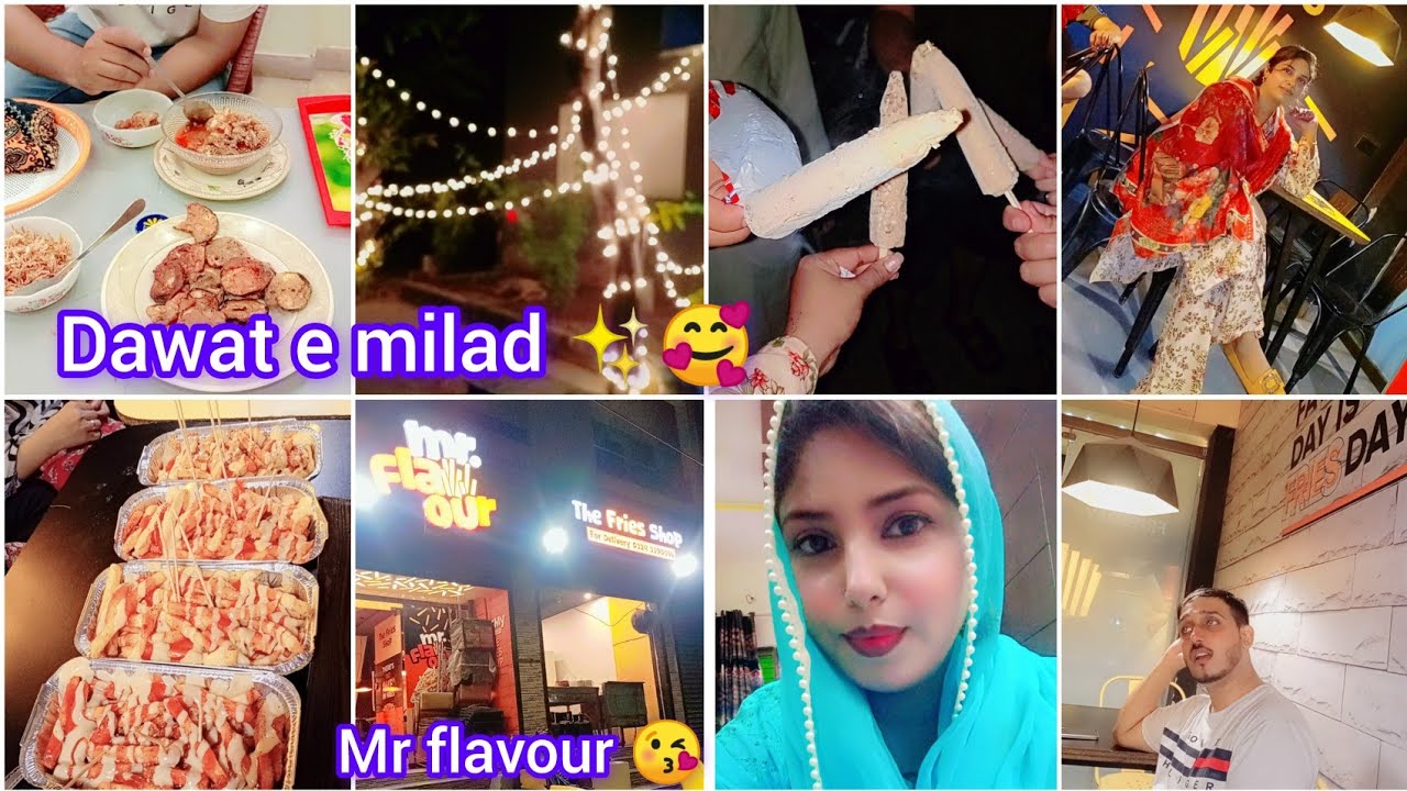 Going to dawat e milad at mamo's home✨🥰||mr. flavor k loaded fries try kiy 😜😋||#dawat#mehfilemielad