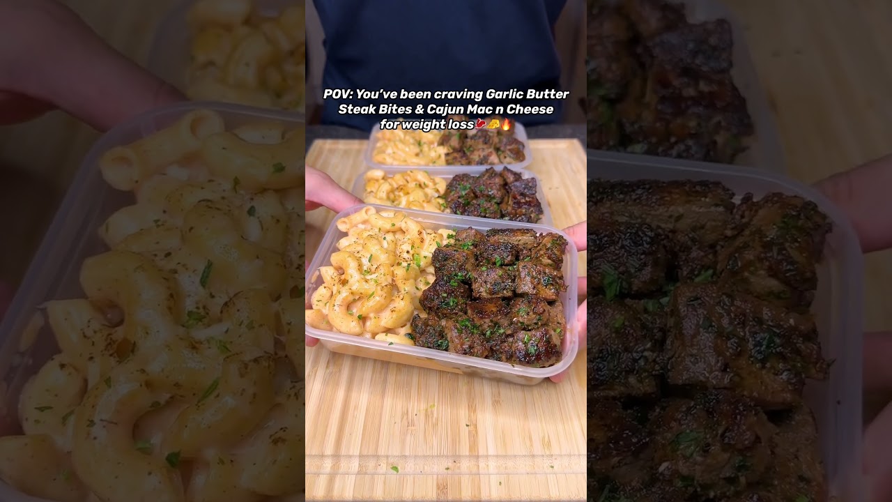 Кто хочет рецепт? 👨&zwj;🍳 Высокобелковые кусочки стейка с чесноком и травами и макароны с сыром каджун🥩🧀