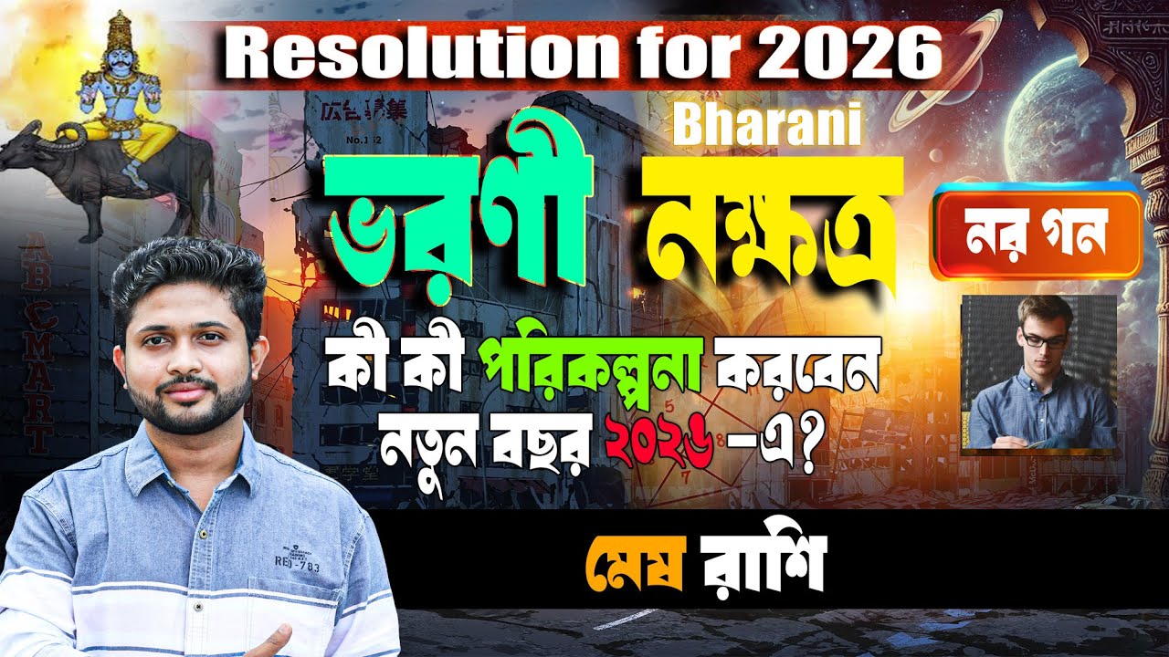 2026 নতুন বছর কেমন যাবে ভরণী নক্ষত্রের ? Voroni nakshatra। ভরণী নক্ষত্র, নর গন, মেষ রাশি।