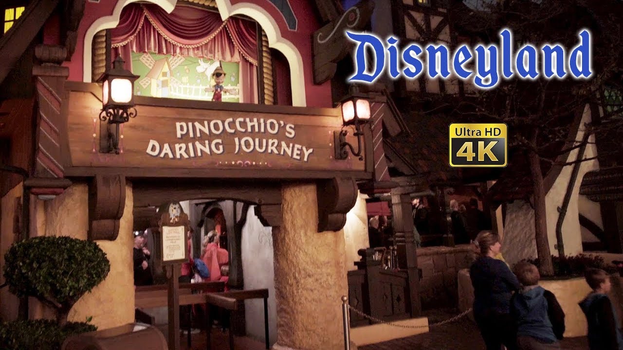 2019 Pinocchio's Daring Journey On Ride 4k Ultra HD Low Light POV Disneyland