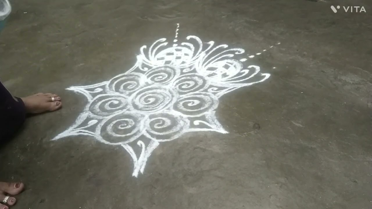 🌹Simple poo kolam 🌹🔥 தமிழ்ச்சி கோலம் 🔥#youtube #youtubeshorts #viralvideo 