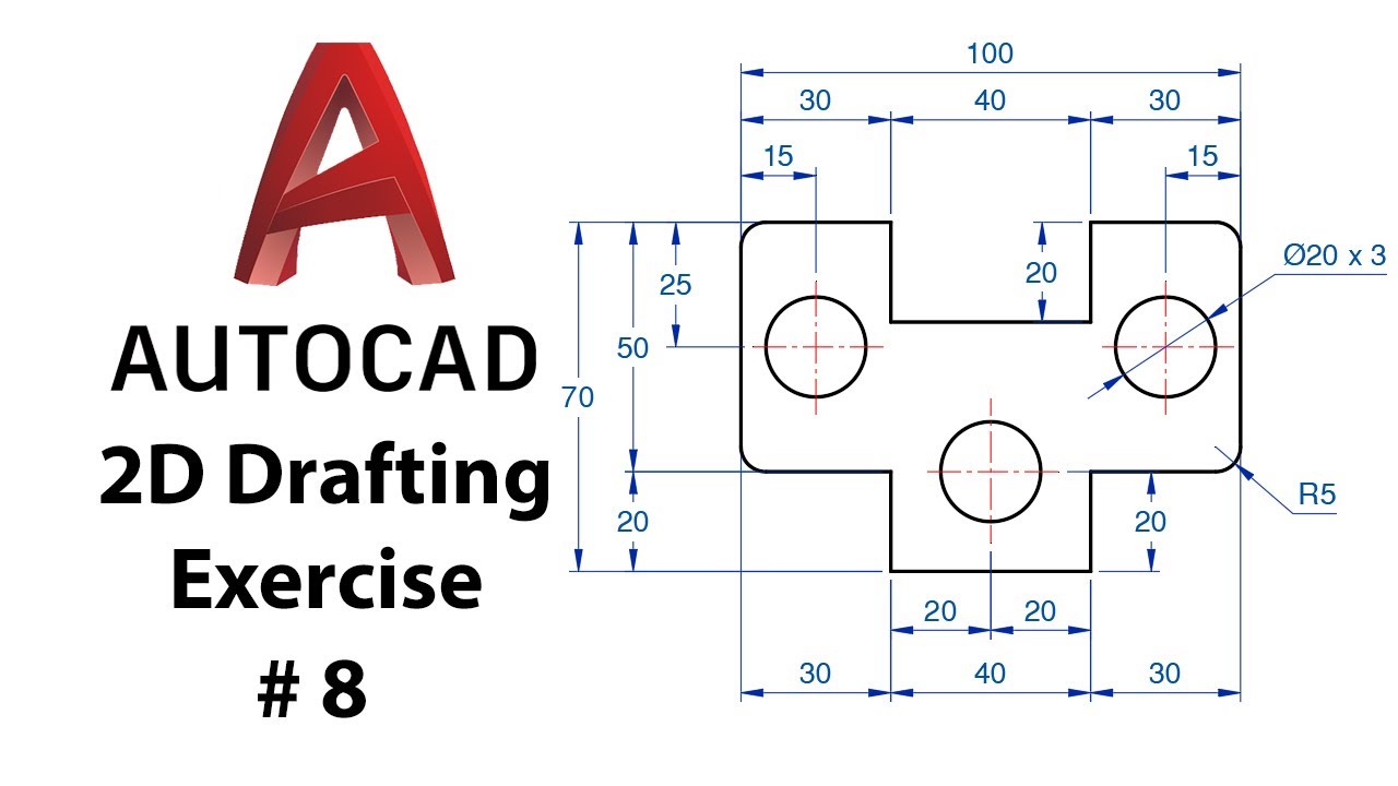 AutoCAD 2D Drafting Exercise # 8 - Basic to Advance in Hindi