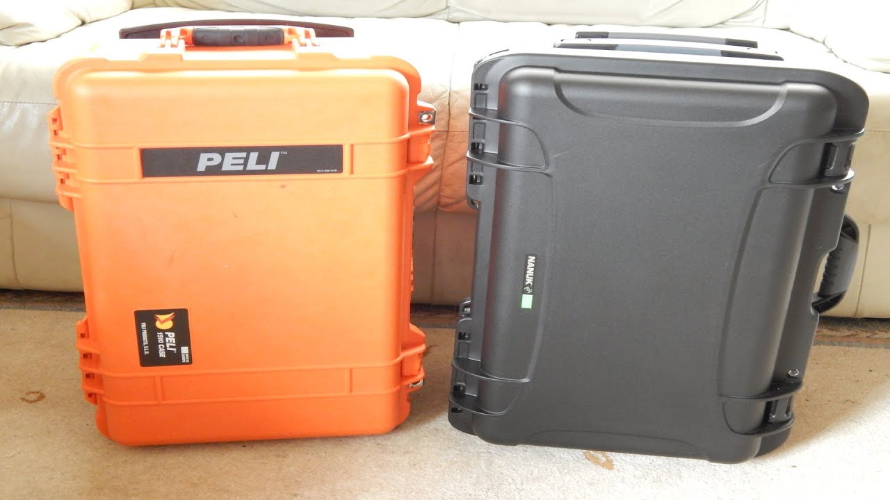 Comparison of the features of a Peli or Pelican Cases with a Nanuk Case