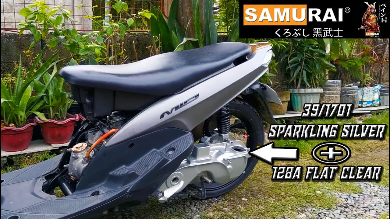 Mio Crankcase Repaint (Samurai Paint Sparkling SIlver + Flat Clear)