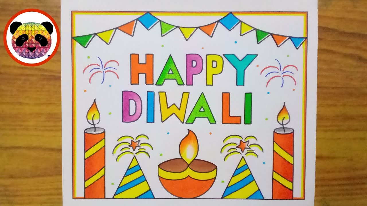 Diwali Drawing / Diwali Drawing Easy Step By Step / Happy Diwali Drawing / Diwali Scenery Drawing