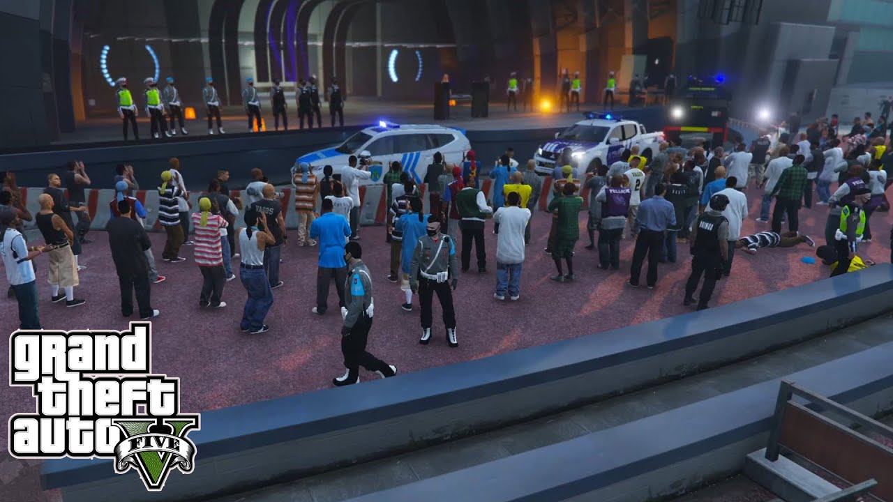 Pengamanan Ketat Konser Musik Rusuh Oleh Para Gangster! GTA 5 Mod Polisi Indonesia
