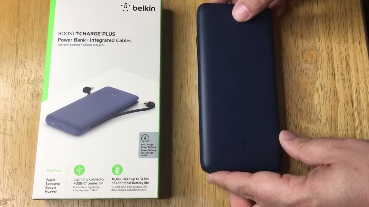 Belkin BoostCharge Plus 10000mAh Battery With Integrated USB-C & Lightning Cables 3-15-22