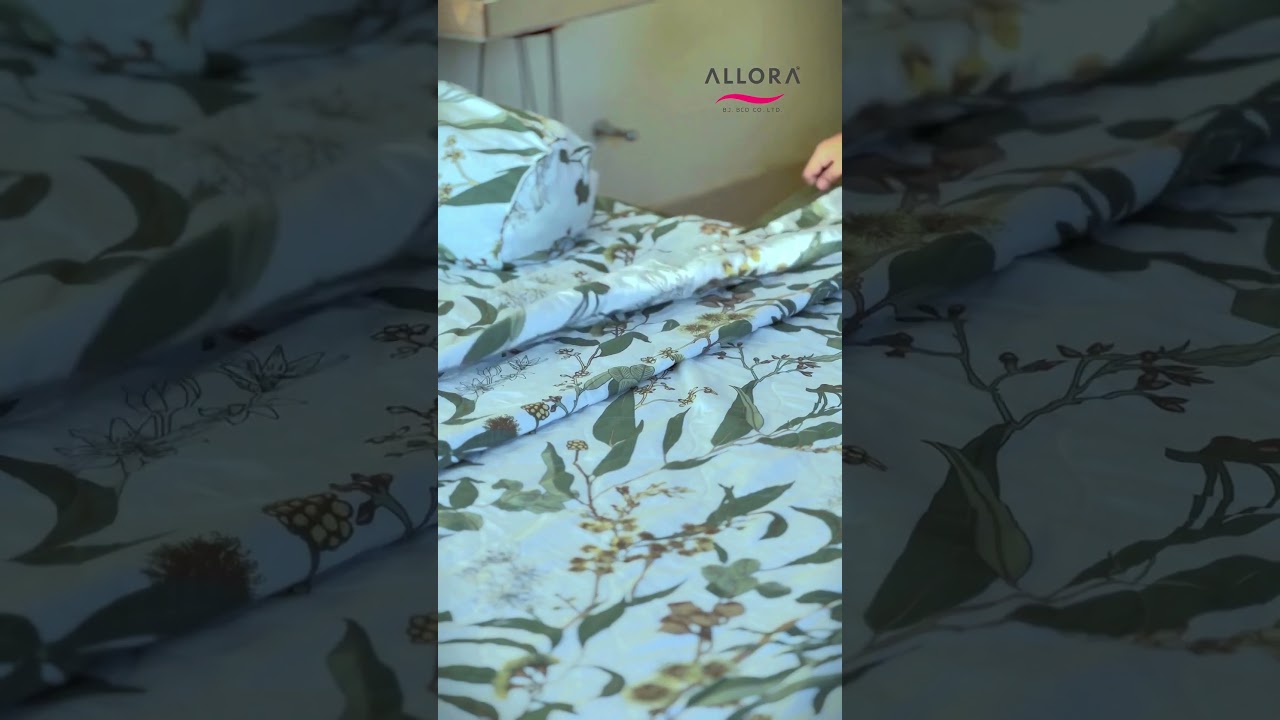 Green Leaf Print Bedsheet | Home Decor | Allora Bedsheet