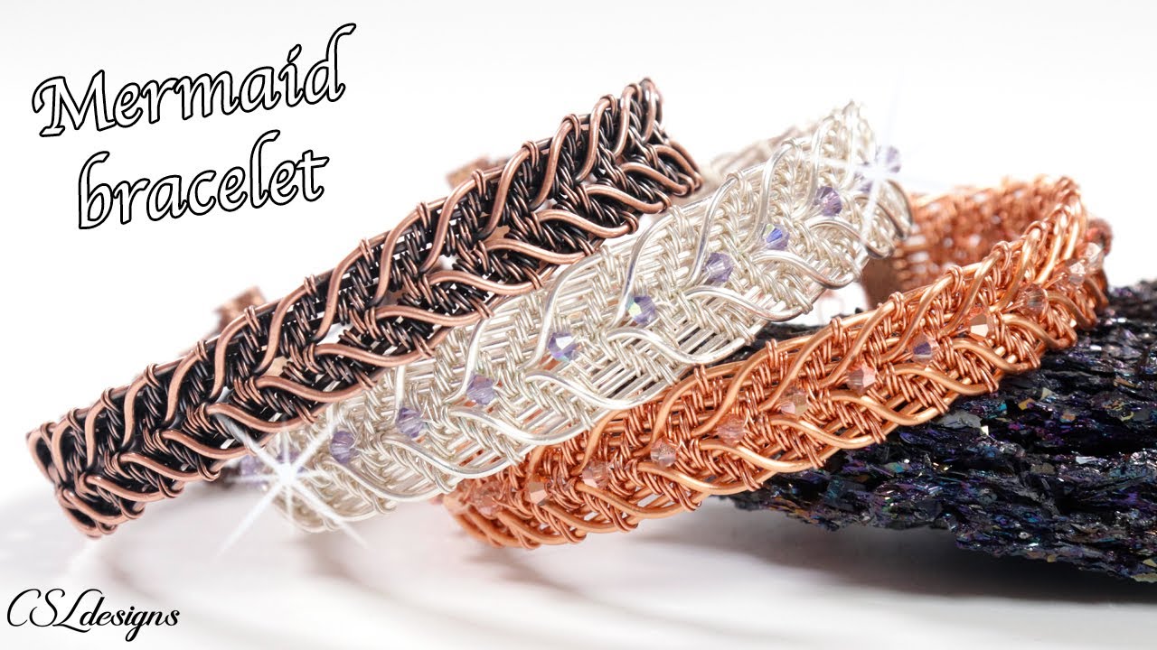Mermaid style wirework bracelet tutorial