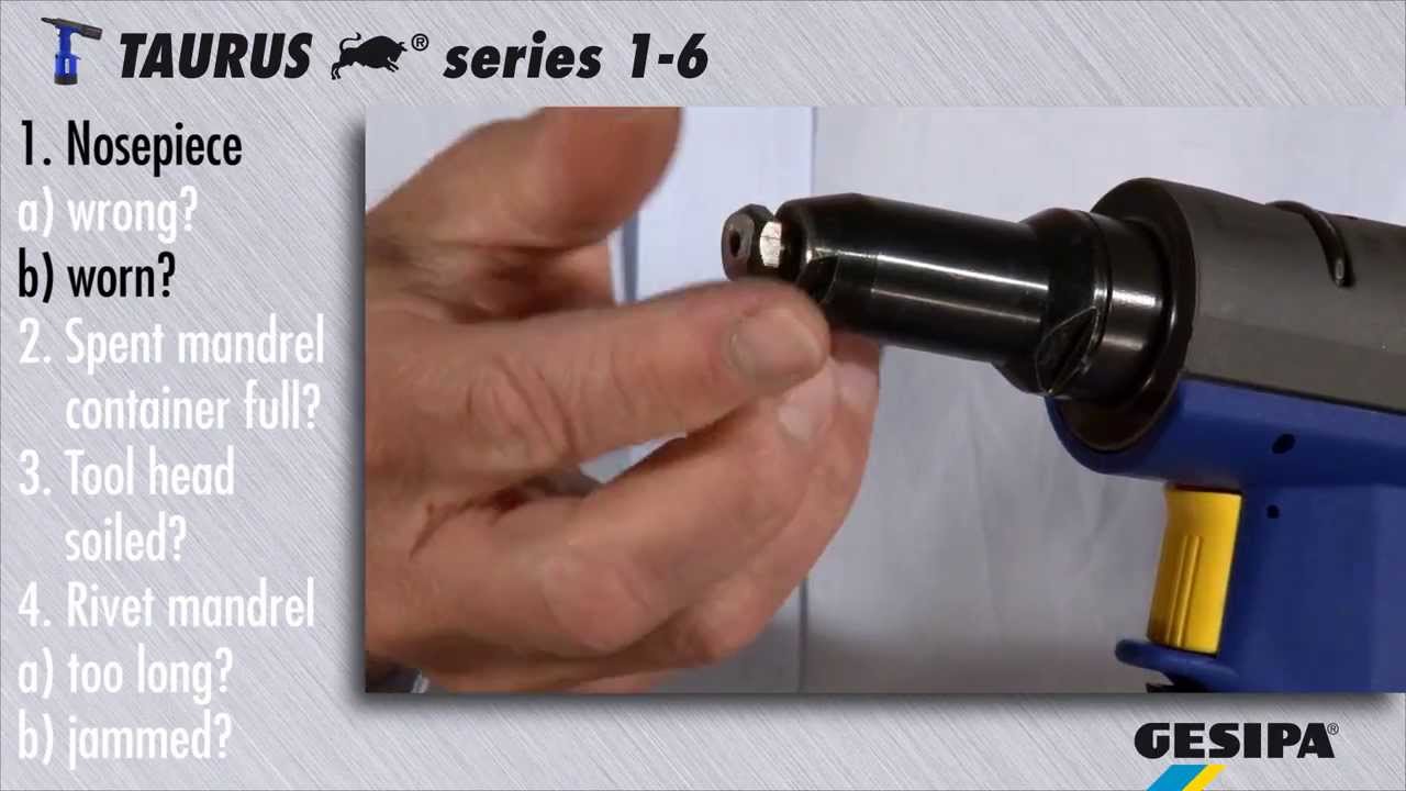 GESIPA Taurus 1-6: Broken mandrel is not evacuated