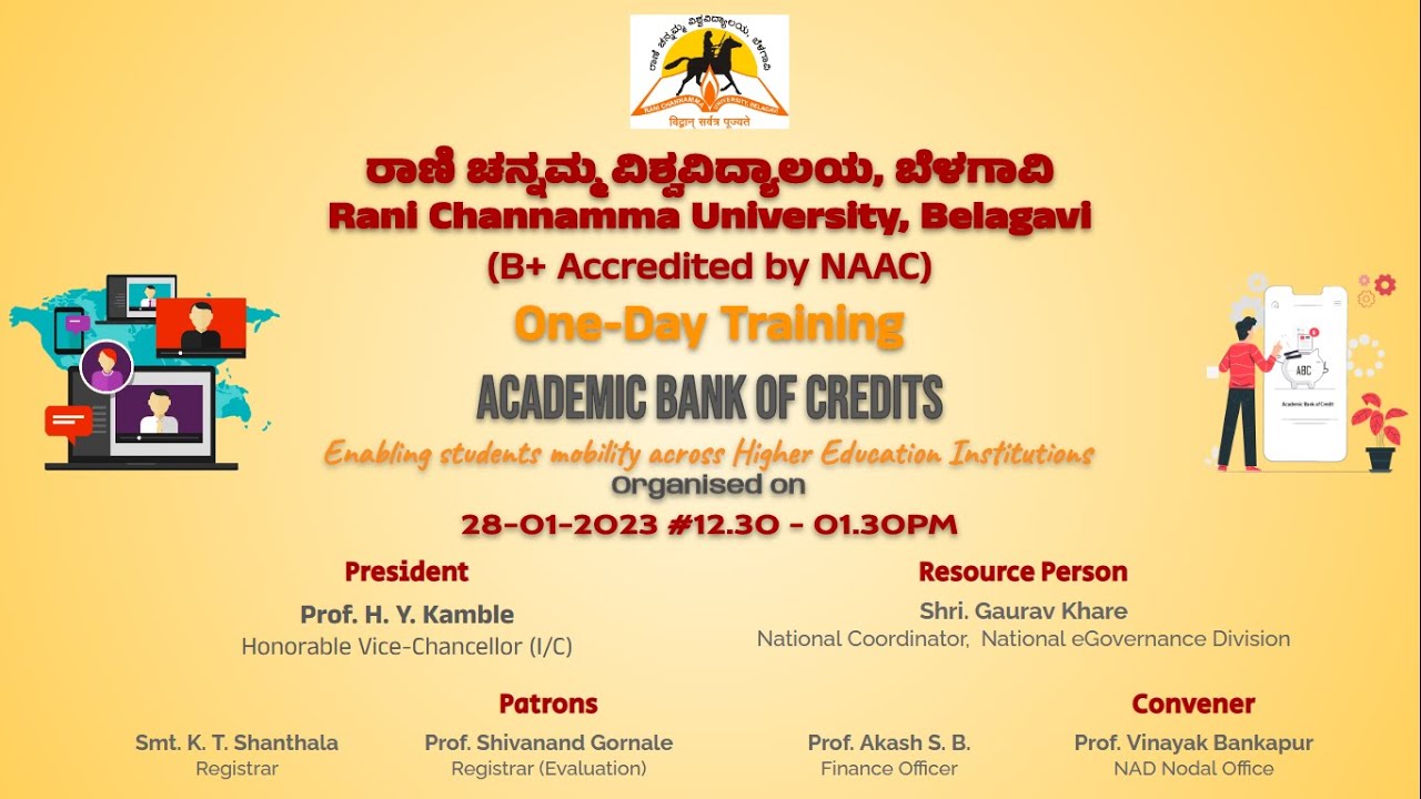 One-Day Training - Academic Bank of Credits organised by Rani Channamma University, Belagavi